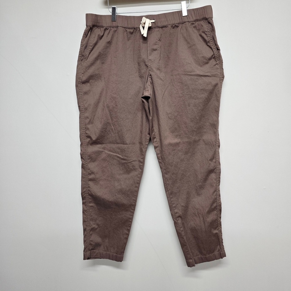 Pact Organic Cotton Twill Jogger Pants Mens XL Brown Stretch Casual Minimalist